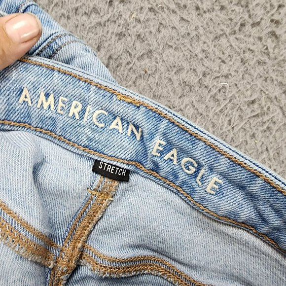 American Eagle Outfitters Jeans Womens 14 Tall Stretch High Rise Distressed Mom - Picture 12 of 16